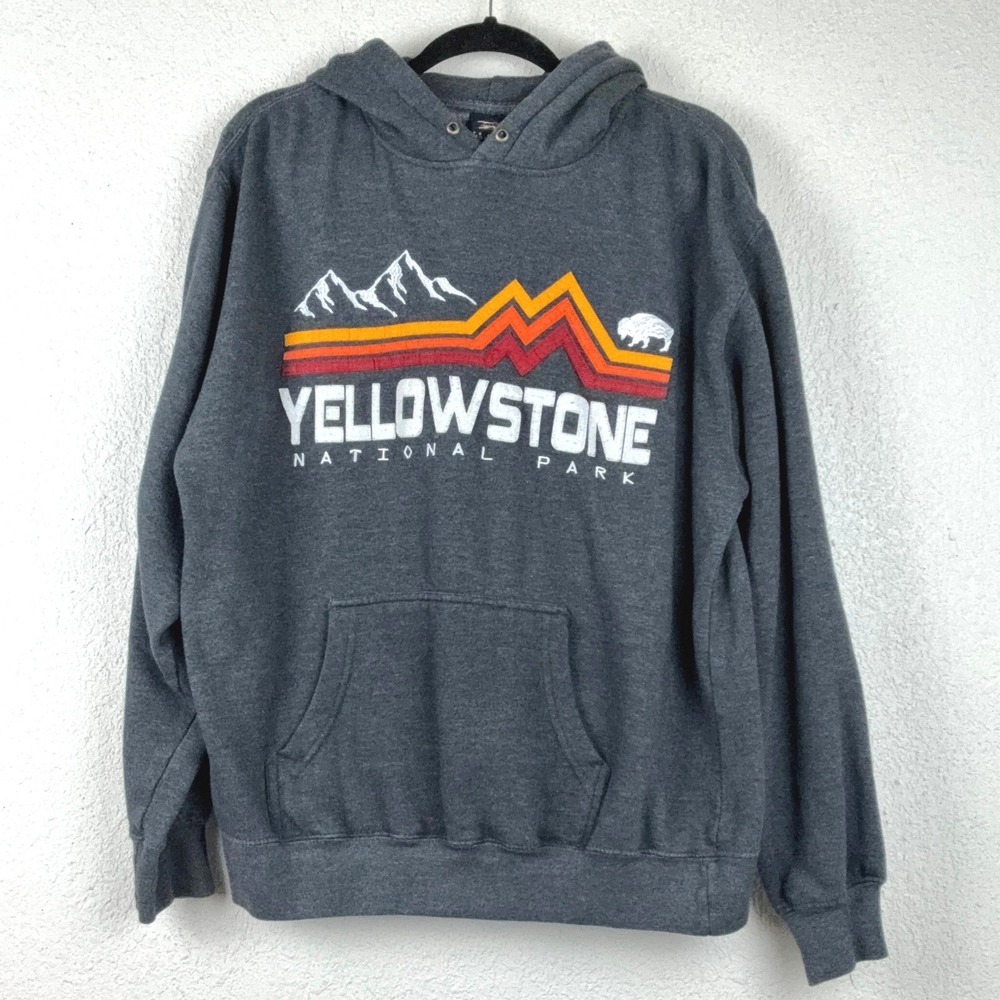 Yellowstone National Park Hoodie - L - Embroidered Graphic Gorpcore Retro